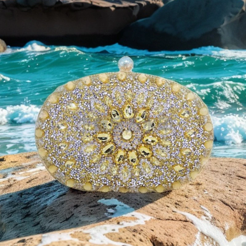 

Sunflower Diamond Dinner Bag Ladies Cheongsam Dress Evening Clutch Luxury Shiny Rhinestone Women's Handbag Sac À Main Femme Luxe