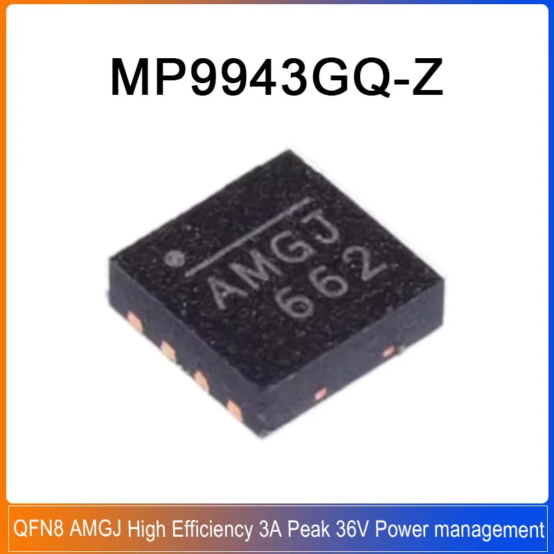 

5-50PCS MP9943GQ-Z QFN8 MP9943GQ 9943GQ AMGJ High Efficiency 3A Peak 36V ynchronous Step Down Converter Power management chip