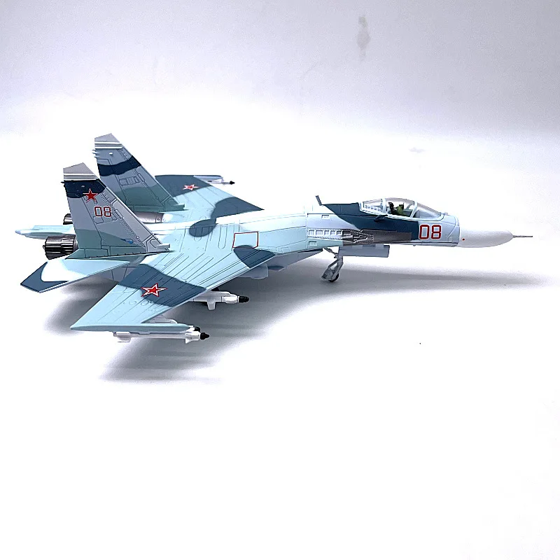 1:100 Russian Sukhoi Su‑27 Flanker Heavy Fighter Diecast Metal Aircraft Model High Simulation Finished Alloy Plane For Military