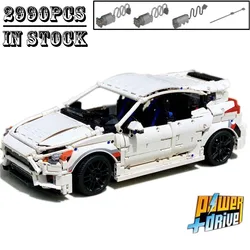 New MOC-155221 Focus RS MK3 Remote Control Power Model Supercar Racers Vehicles Building Blocks Bricks Toys Kids Birthday Gifts