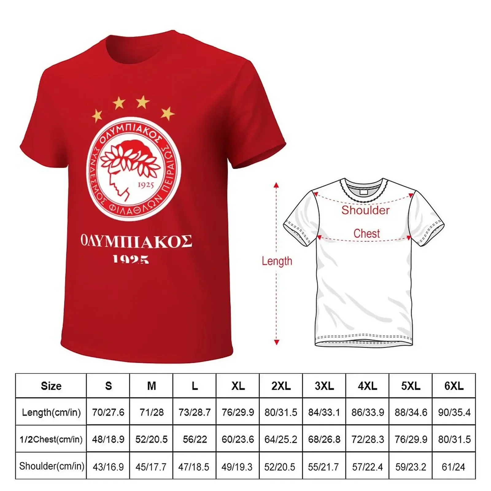 OLYMPIAKOS PIRAEUS FC T-Shirt oversized graphic tee customs design your own vintage clothes compression shirt men