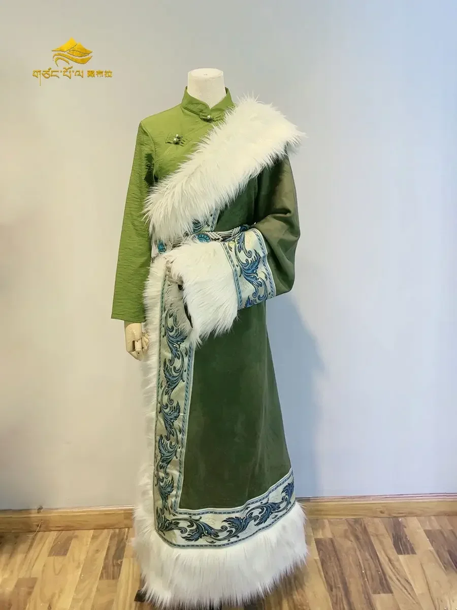 Conjunto de ropa tibetana con borde de color para fotografía de viaje para mujer tibetana, mago de Oz, explosión de Yunnan, nuevo producto