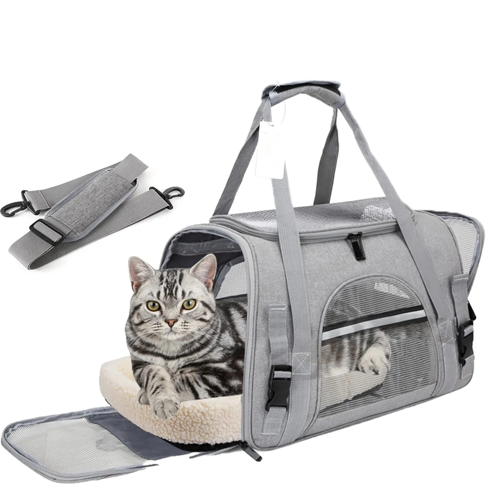 Foldable Cat Carrier Dog Carrier Pet Carrier Airline Approved for Small Dogs Medium Cats Puppies Pet Travel Carrier for Puppy