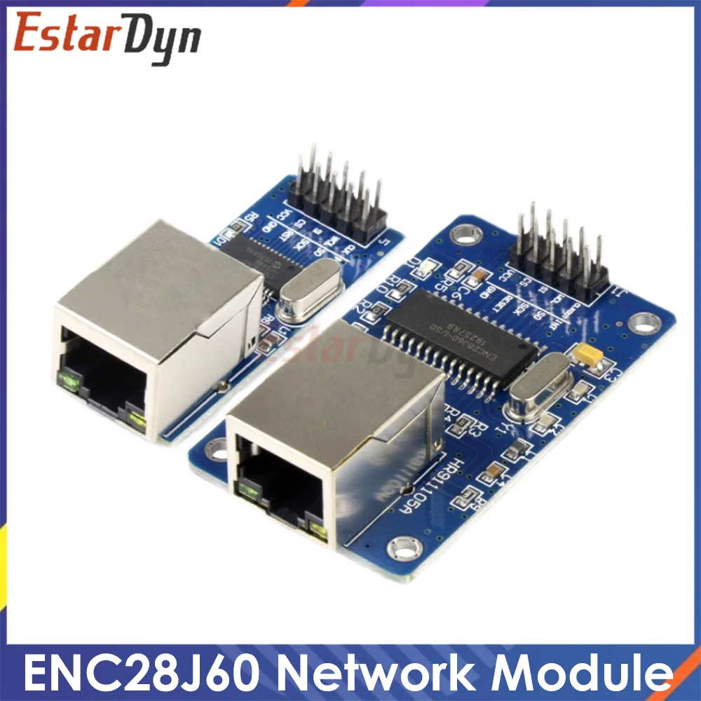 وحدة شبكة إيثرنت ENC28J60 مع واجهة SPI، 10Base-T PHY، 3.3 فولت لمشاريع إنترنت الأشياء Arduino PIC STM32 DIY