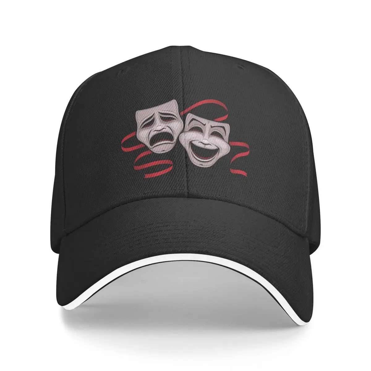 Comedy And Tragedy Theater Masks Baseball Cap Cosplay Ball Cap Bobble Hat black Hats For Women Men's