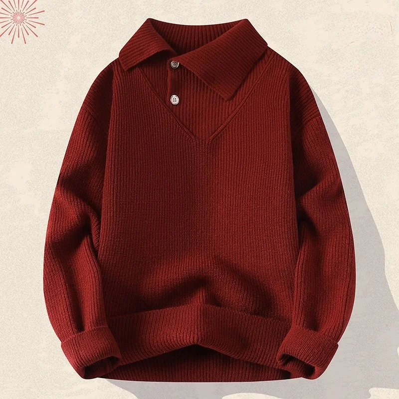 

Осенне-зимний новый стильный подростковый вязаный свитер, мужской модный свитер с высоким воротником, новогодний топ, теплый, ветрозащитный, стандартный крой, размер L