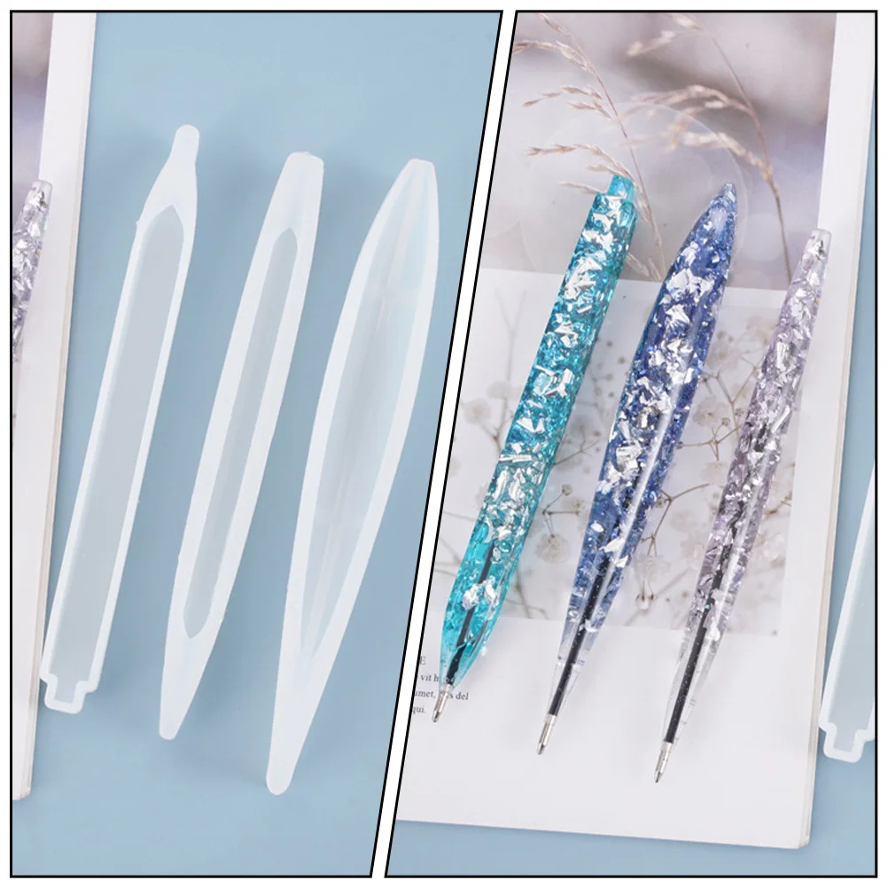 3 قطعة كريستال الايبوكسي الراتنج قالب من السيليكون شكل القلم لتقوم بها بنفسك قلم حبر جاف قوالب الصب لصنع المجوهرات المشاريع الحرفية #1