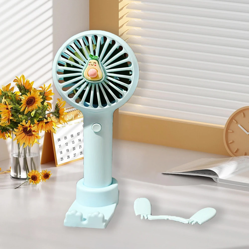 Mini Ventilador Portatil Recarregavel Via USB 2 Velocidades Design Compacto e Leve Para Escritorio Viagem e Uso Pessoal em Qualq