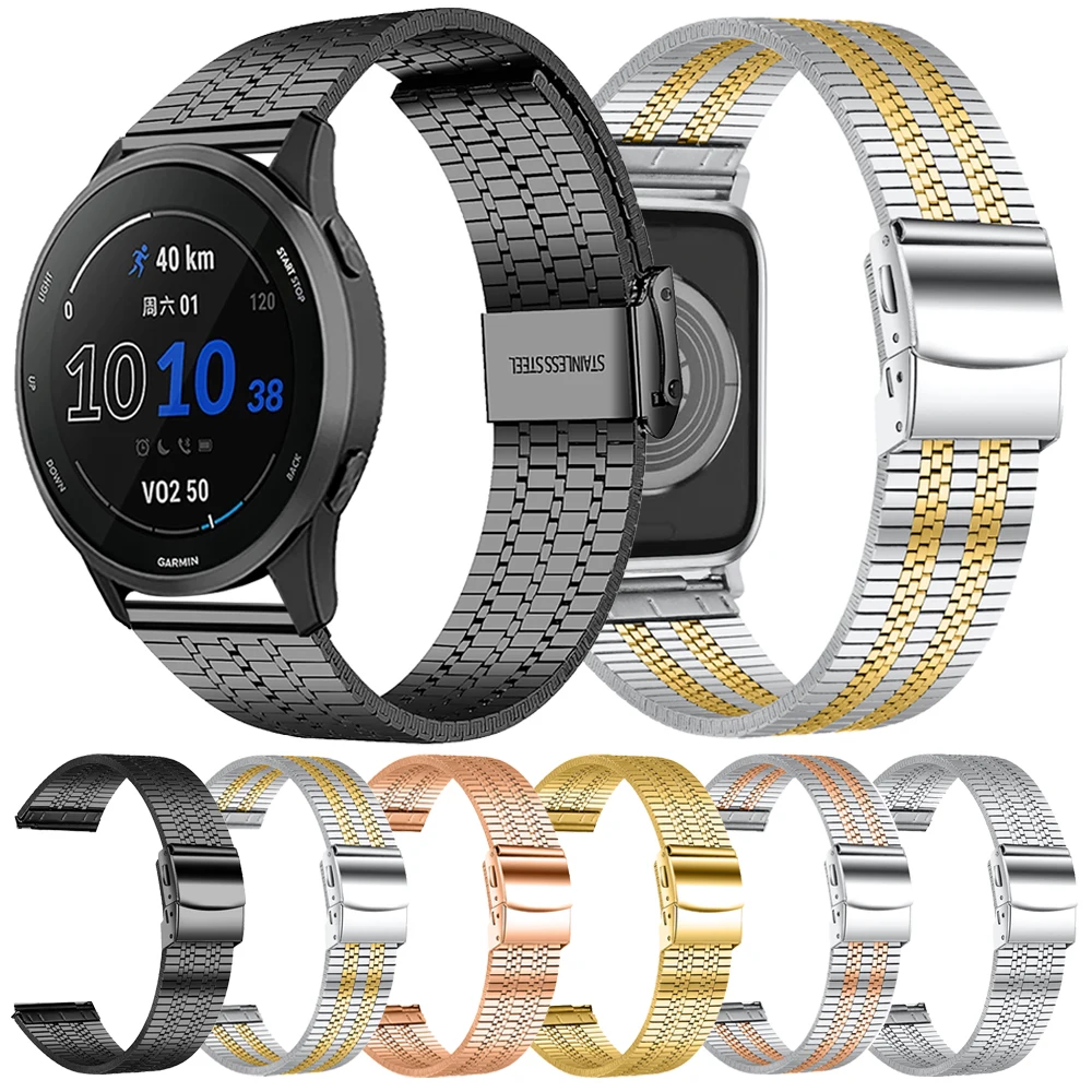 

Metal Wrist Straps For Garmin Forerunner 255 Music 55/Vivoactive 4 3/Venu 2 Milanese Bracelet For Huawei gt 2/3 pro 20 22mm Band