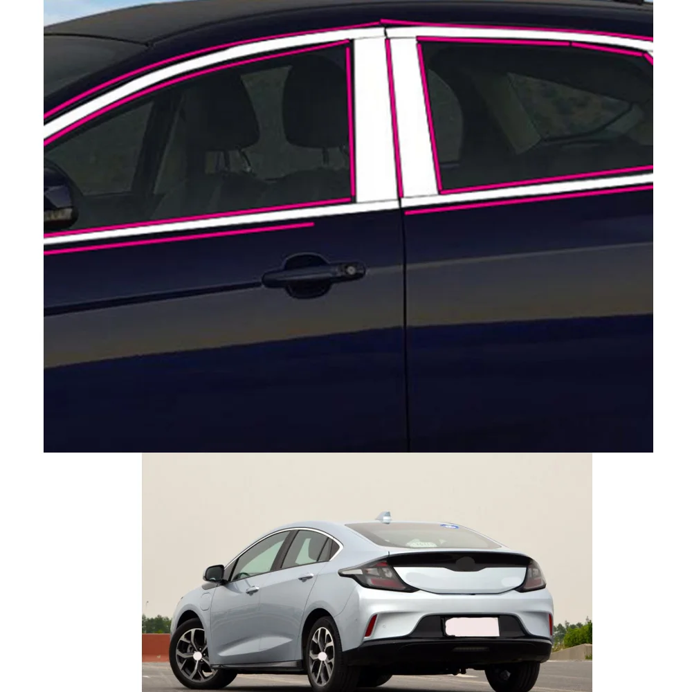 For Buick VELITE 5 2017 2018 2019 Car Styling Sticker Garnish Pillar Window Middle Strip Trim Frame Hoods Parts