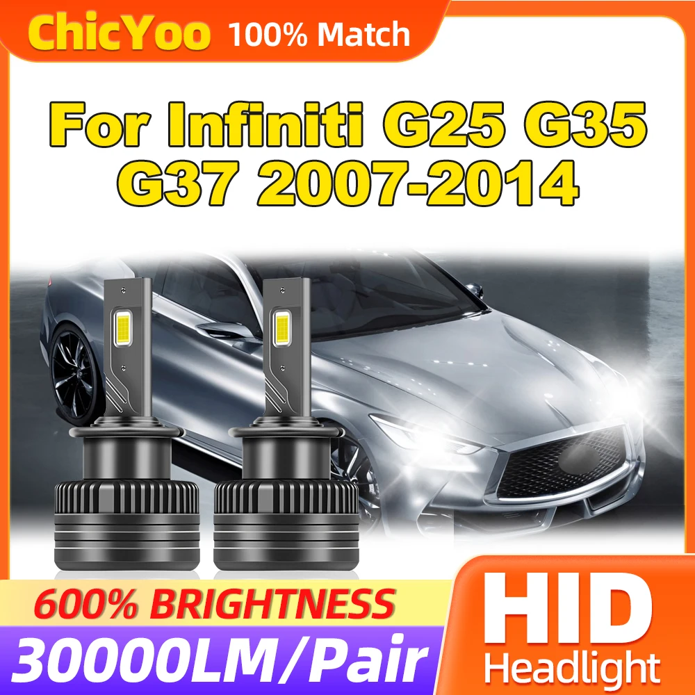 

120W LED Headlight Bulbs 30000LM HID Xenon Lamps 6000K White Xenon Headlamps For Infiniti G25 G35 G37 2007-2011 2012 2013 2014