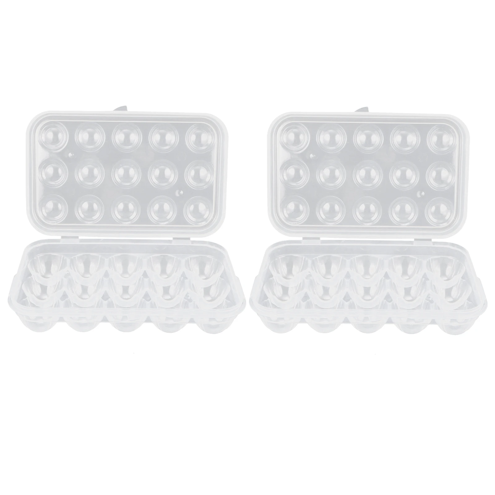

2pcs Egg Storage Box Plastic Container Tray Protective Holder Refrigerator Trays Egg Tray Lid Design Space Saving Kitchen