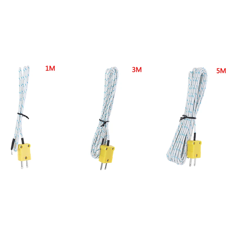 1/3/5M K Type Thermometer Line Test Length Wire Temperature Thermocouple Sensor Probe Tester Line Multimeter Tester Line