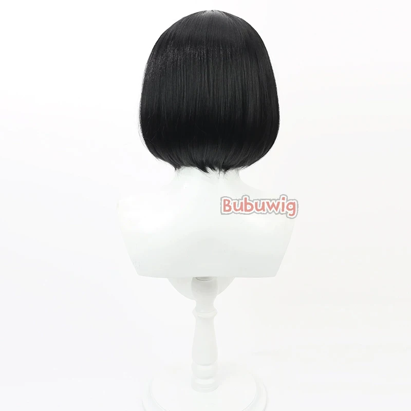 Bubuwig Synthetic Hair Kiryuu Kikyou Cosplay Wigs Blue Archive Kiryuu Kikyou 30cm Short Straight Black Bobo Wig Heat Resistant 5