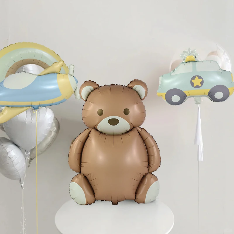 

Birthday Bear Foil Balloon Cartoon Matte Rainbow Car Plane Balloon Kids Toys Birthday Party Baby Shower Air Globos Decorations