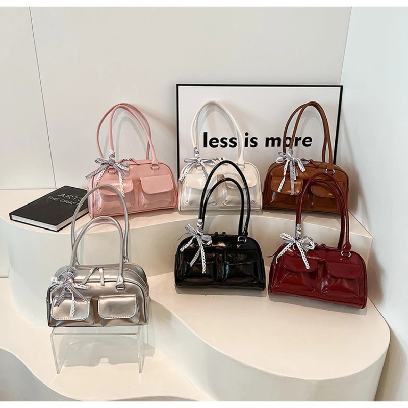 

Retro Personali Commuter Double Ket Handbag Fashionable Underarm Single Oulder Bags Small Design Autumn New Sle