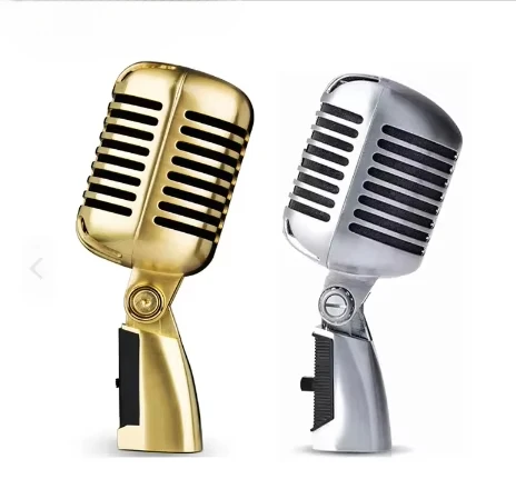 

Хорошее качество, профессиональный проводной винтажный классический микрофон, динамическая подвижная катушка, Майк Делюкс, металлический вокал, старый стиль, караоке-микрофон