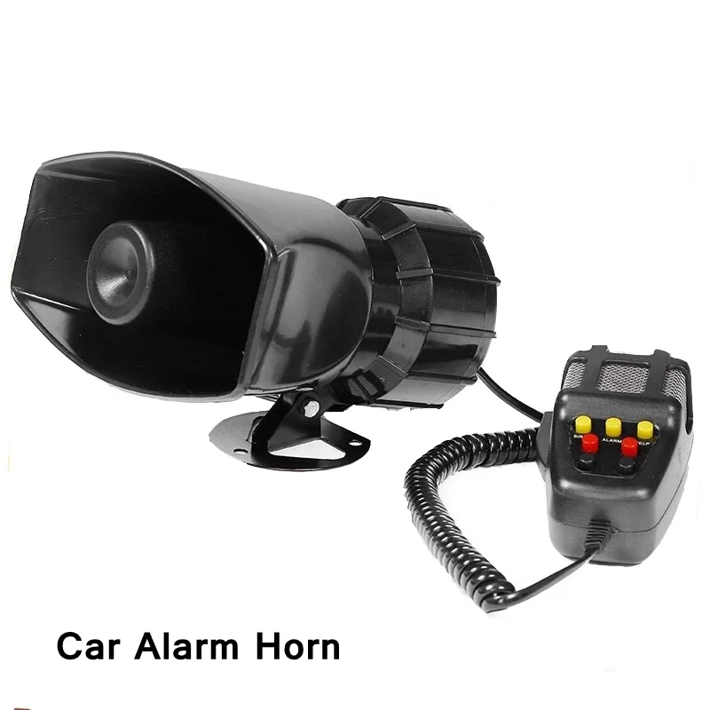 DC 12V Super Car Alarm Horn 100W Van Truck Horn Sirens Police Speakers Sound Signal 7 Tone Emergency Amplifier Car Loud Shout