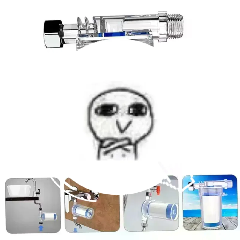 Multi-Stage Universal Shower Water Filter Purifies Hard Water for Faucet Water Heater Pipe Bath Sprayer Bathroom