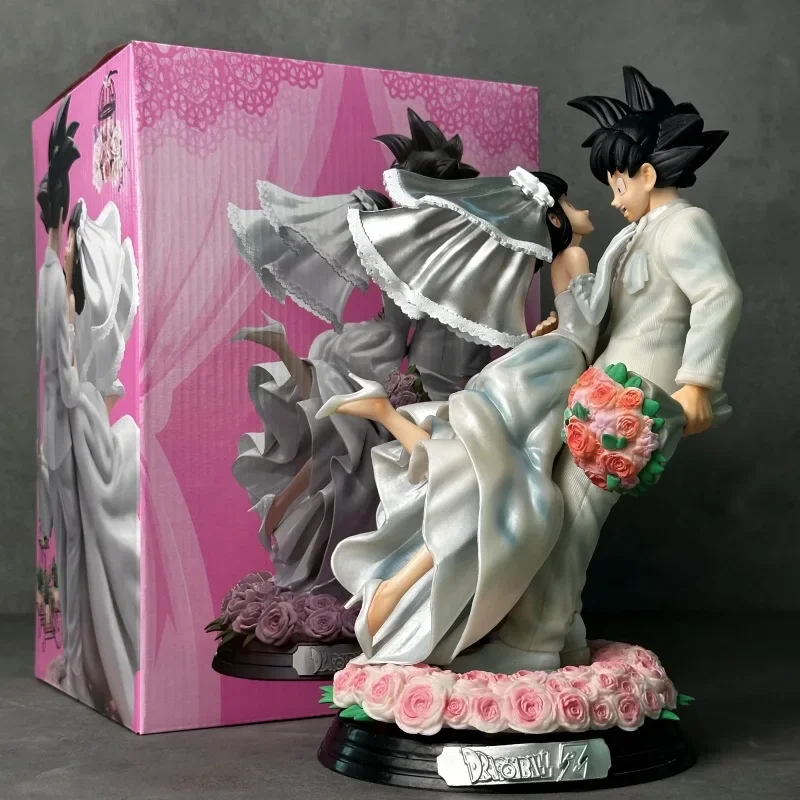 

Dragon Ball Z Figure Son Goku Figure Chichi Couple Wedding Version 31CM PVC Statue Collectible Model Desk Ornament Gift Toy
