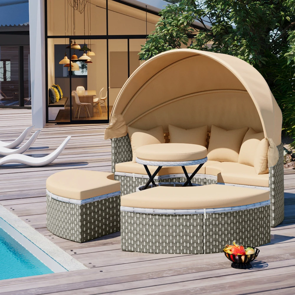 

Courtyard Furniture Circular Outdoor Segmented Sofa Set, Courtyard Furniture Circular Outdoor Segmented Sofa Set