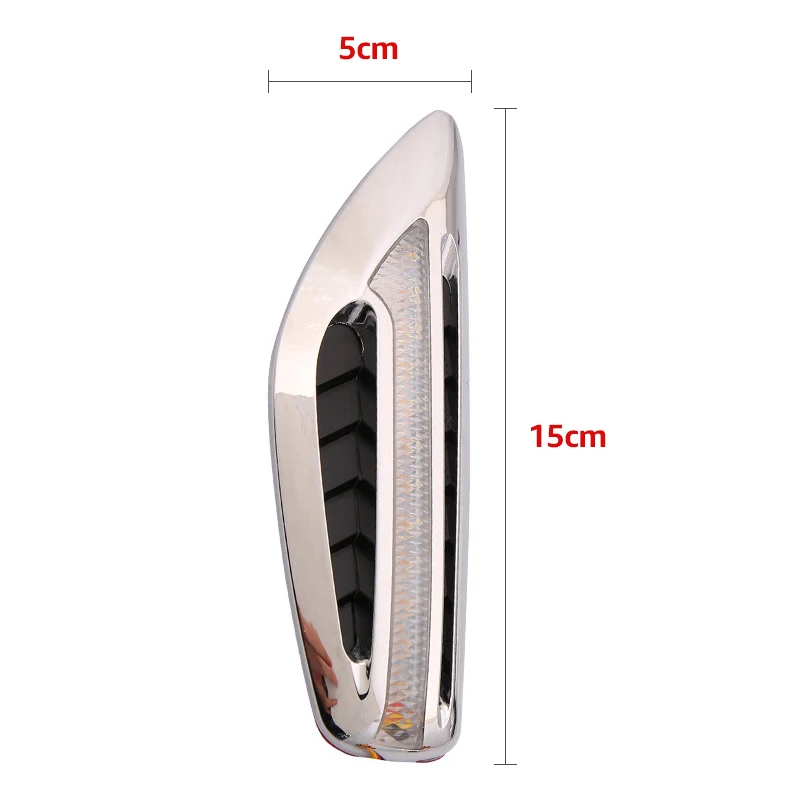 2Pcs 2V Car Side Flowing Water Turn Signal Light Led Side Marker Indicator Blade Shape Steering Light Side Fender Lamp