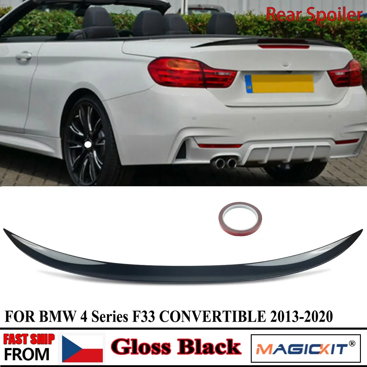 

MagicKit For BMW 4 Series F33 Convertible 2013-20 M Performance Rear Spoiler Gloss Black