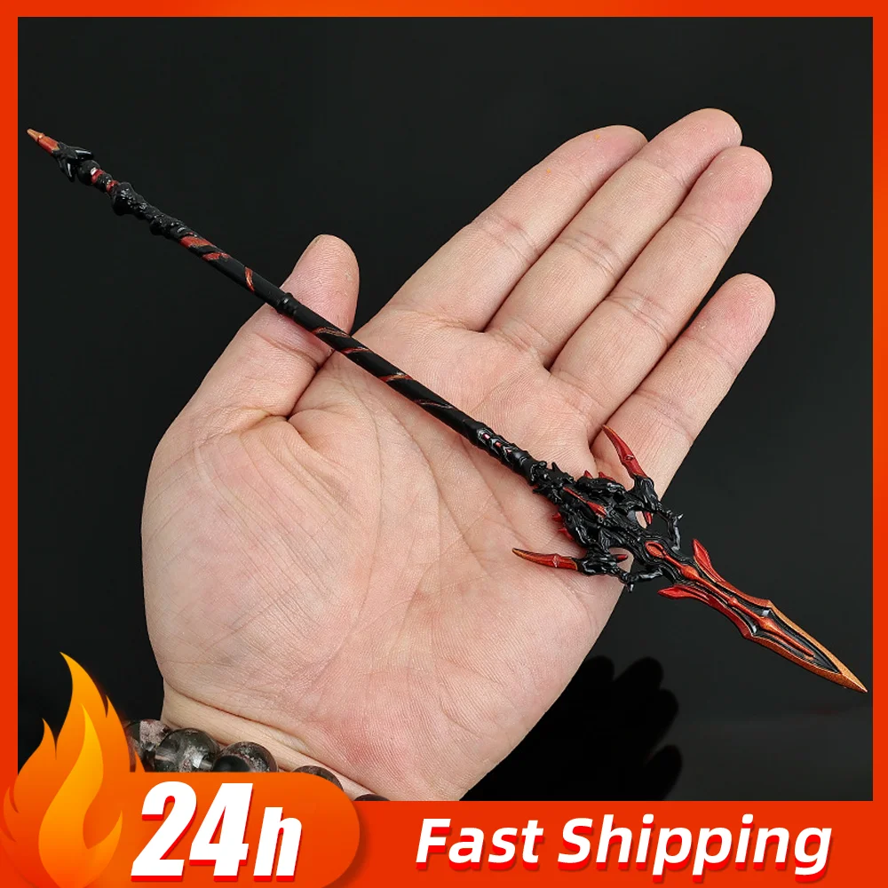 22 centimetri Anime Cinese Periferico Coccodrillo Osso Lancia Arma di Metallo Modello Crast Scrivania Ornamenti Arma Antica Spada Kanata Giocattoli Regalo