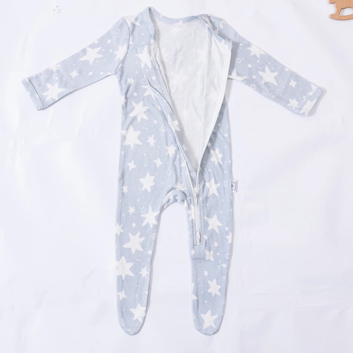 Happyflute Print Cotton Baby Boys Girls Full Sleeve Pajamas Autumn Spring Infant Cartoon Jumpsuit Foot-wrapped For Newborn