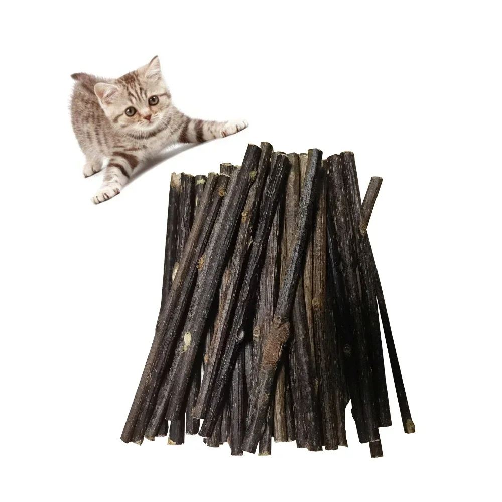 Oitabi 10/15/20/25/50Pcs Natural Catnip Pet Cat Toy Molar Toothpaste Branch Cleaning Teeth Silvervine Matatabi Cat Snacks Sticks