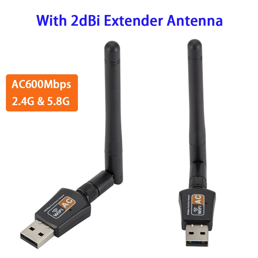 USB Wi-Fi адаптер 600 Мбит/с AC600 RTL8811, двухдиапазонный 2.4G/5.8G, беспроводной донгл 802.11ac для настольных ПК, ноутбуков, Windows, Mac, Linux