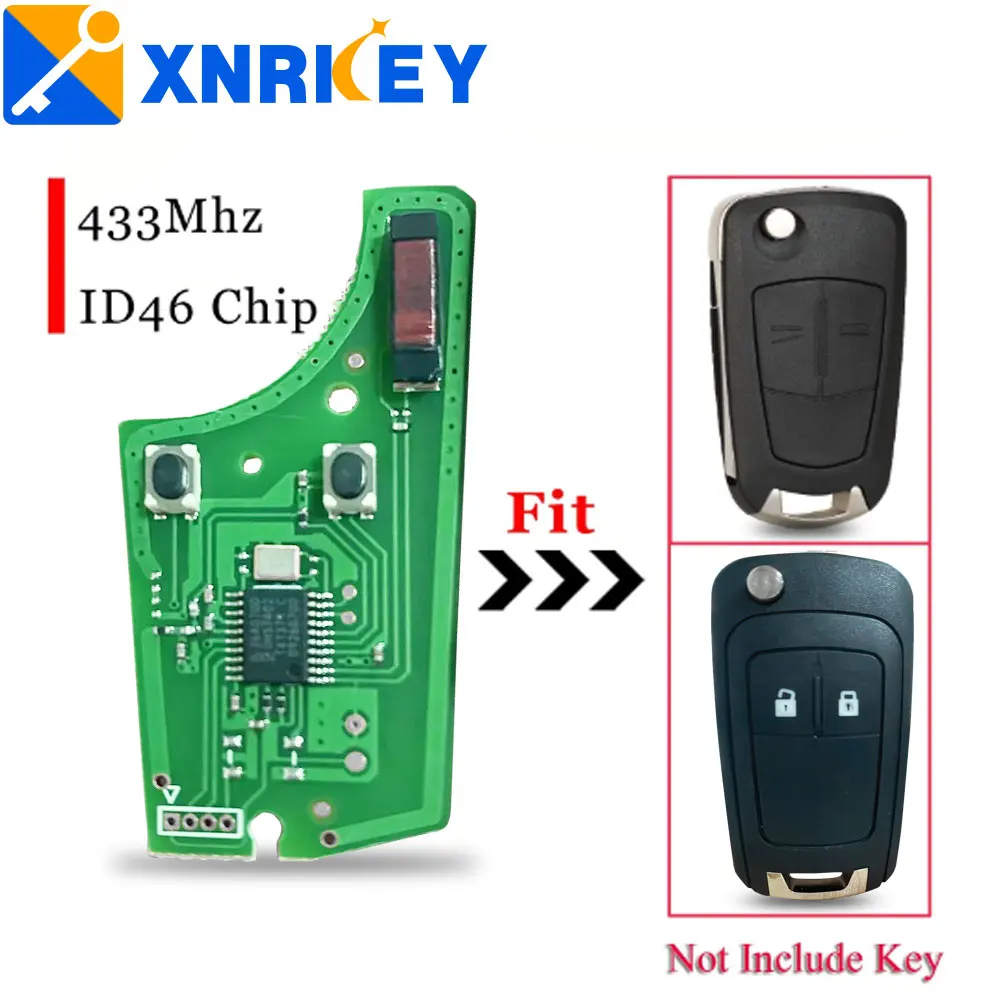 XNRKEY 433Mhz Remote Car Key Circuit Board ID46 PCF7941 Chip For Opel Vauxhall Astra H 2004-2009 Corsa D 2007-2012