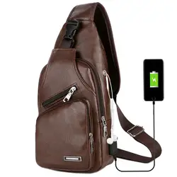 Men's Crossbody Bags Men's USB Chest Bag Designer Messenger Bag Leather Shoulder Bags Diagonal Package 2024 New Back Pack Travel