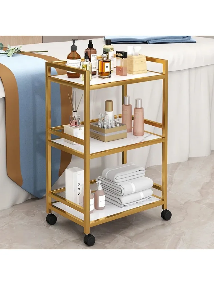 JC chariot de beauté haut de gamme, chariot de rangement d'outils de collecte de soins de la peau, support de rangement multicouche, chariot organisateur d'ongles de coiffure avec Whe