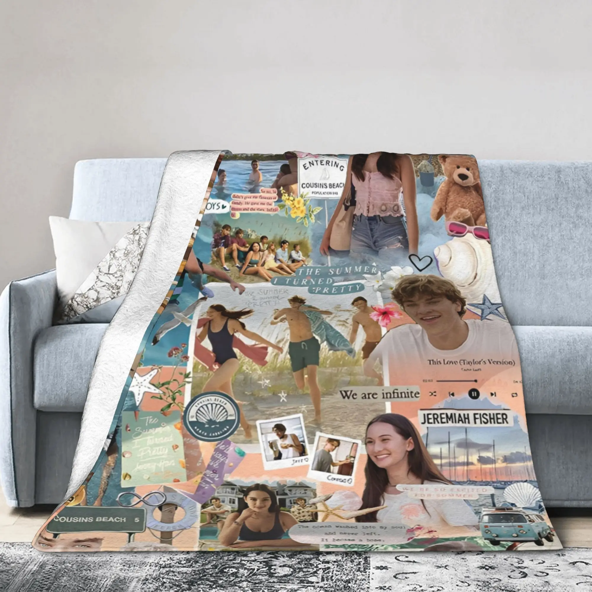 The Summer I Turned Pretty Blankets Cousins Beach Fleece Funny Soft Throw Blanket for Bed Sofa Spring/Autumn Car
