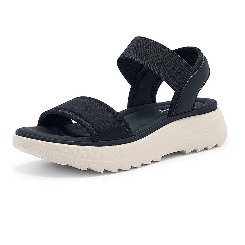 2025 الصيف الصنادل المريحة غير رسمية موضة المطاط 5 سنتيمتر المضادة للانزلاق إسفين سميكة القاع المرأة صنادل شاطئ 5026-3