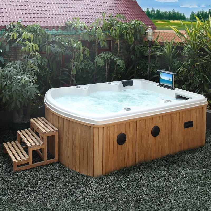 &c Custom Dimensions Acrylic whirlpool LED on the Bottom Outdoor Massage Luxury Hot Tub Garden Spa Bath
