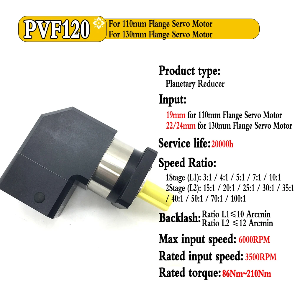 Redutor de engrenagem planetária em ângulo reto de 90 graus para motor de passo Nema 23 34 60 80 90 110 130 mm Flange Servo Motor Redutor de velocidade