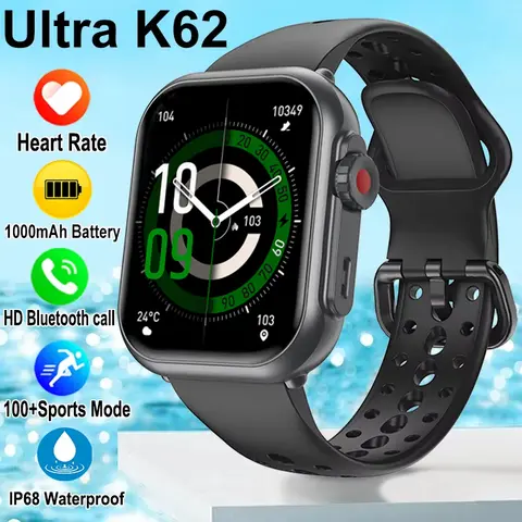 2025 New 1000mAh Battery AMOLED Smart Watch Ultra K62 Men Women Heart Rate 100+Sport HD Bluetooth Call IP67Waterproof SmartWatch