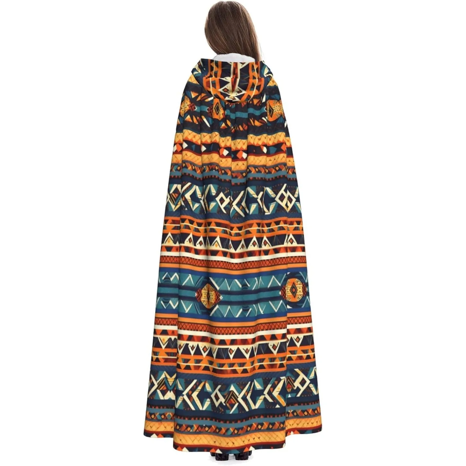 

African National Patterns print Adult Hooded Cape Carnival Festival Cape Cosplay Robe Costume party Gothic Carnival