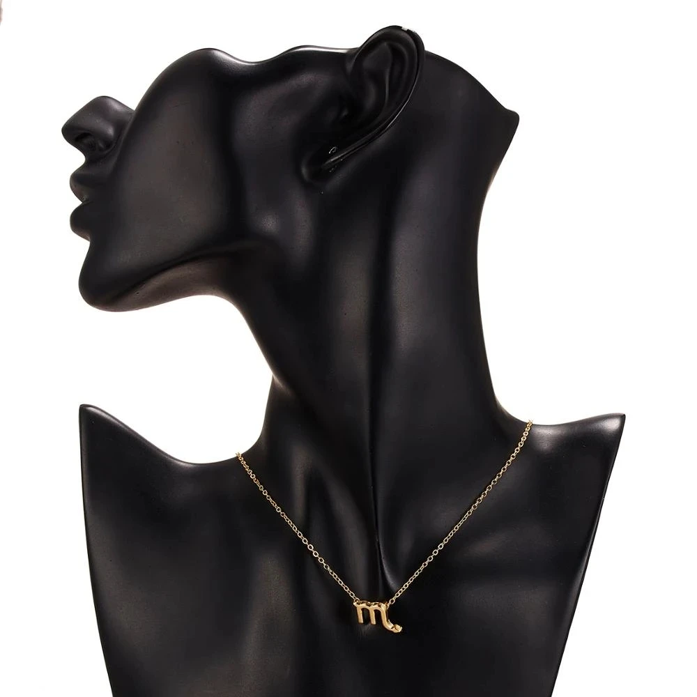 موضة أنيقة ستار زودياك تسجيل 12 كوكبة القلائد قلادة الذهب اللون سلسلة المختنق القلائد للنساء مجوهرات كرتون #4