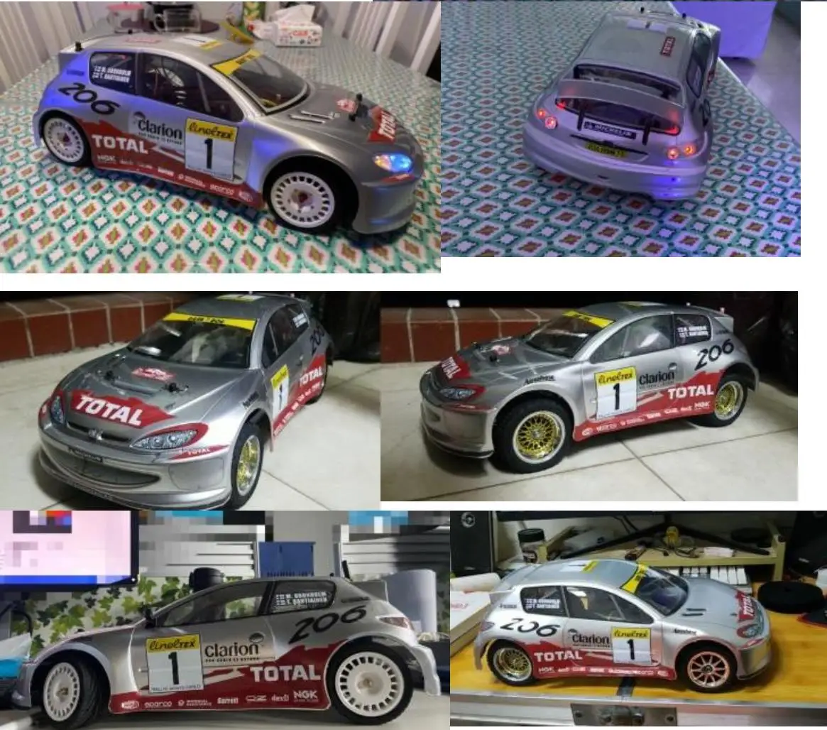 Dla 1/10 Płaski samochód sportowy Drift Car Rally Car Shell Citroen Citroen 206 Peugeot Electric Touring Shell Akcesoria do modernizacji