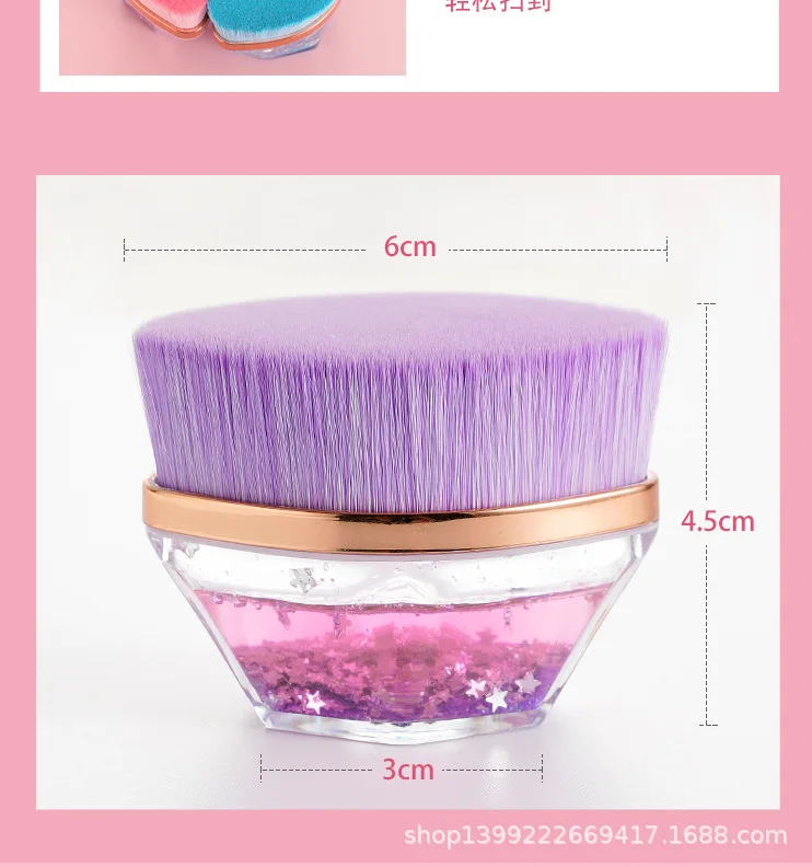 Purple Soft Flat No55 Quicksand Foundation Brush Fast Smooth Flawless Makeup Viral Base Cosmetic Tool With Storage Case view 4