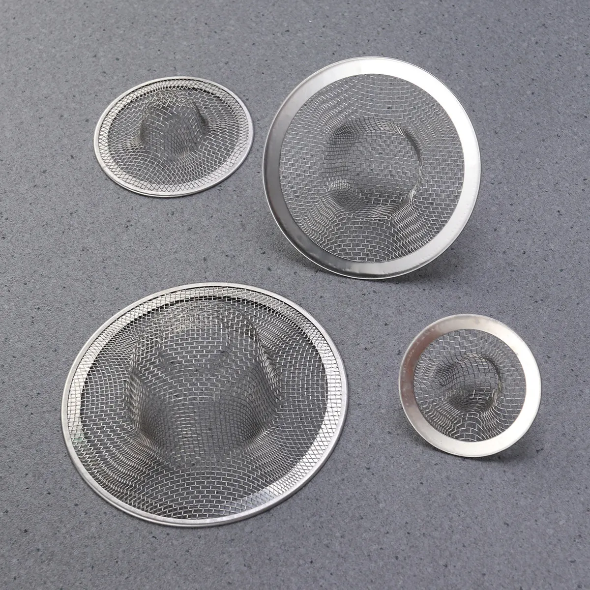 4Pcs Kitchen Sink Floor Drain Strainers Stainless Steel Anti-Clog Filter Nets Rust Resistant Bathroom Sink Strainers