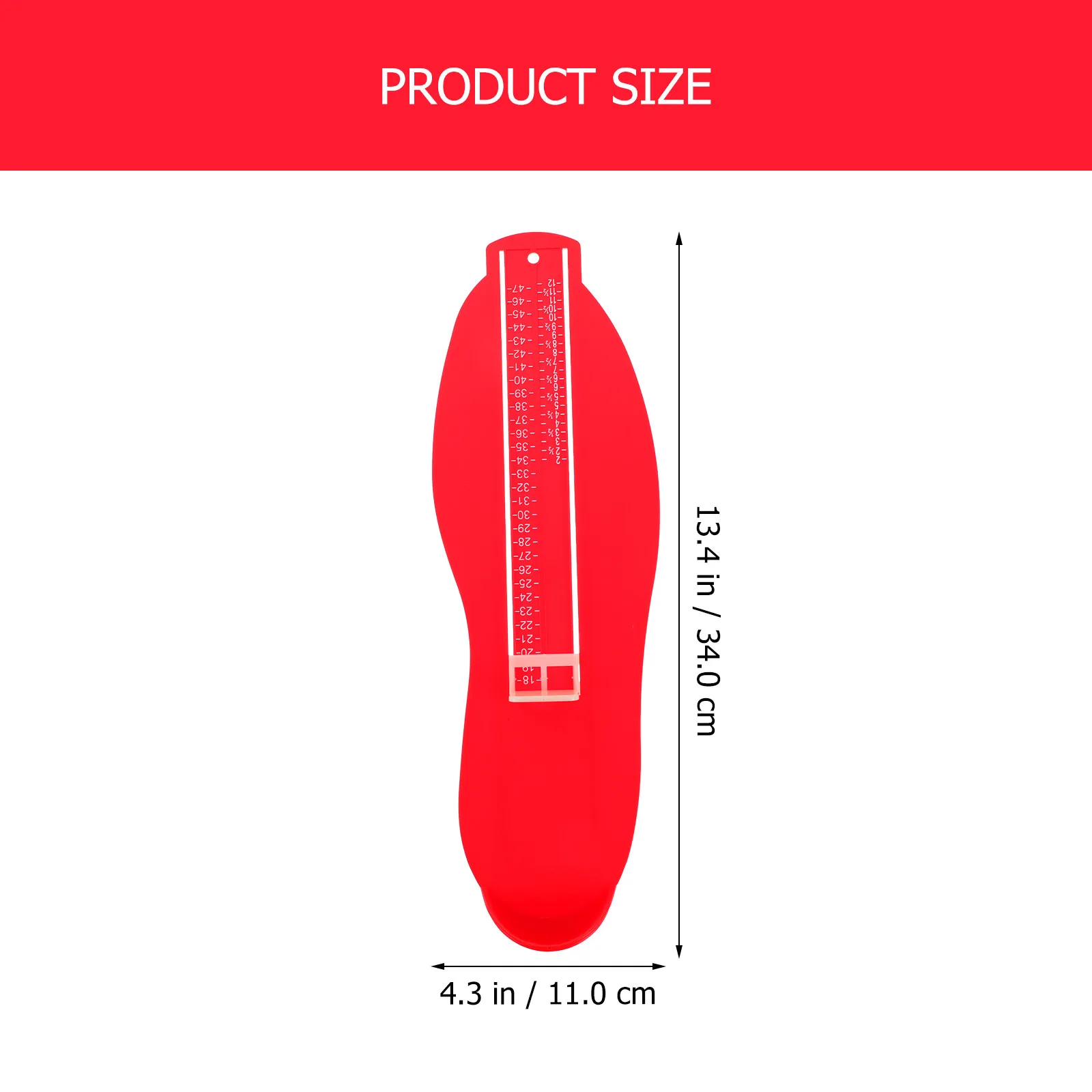 Foot Measuring Device for Adults – Portable Foot Length Gauge with UK/EU Size Conversion & Precision Ruler