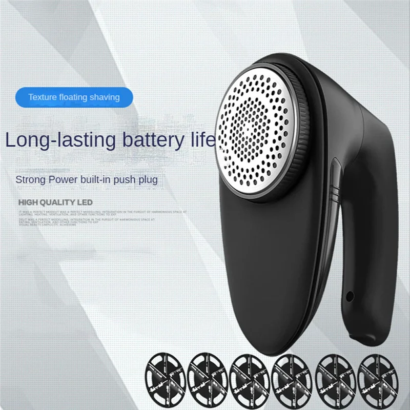 Electric Lint Remover with 6-Leaf Blades Quickly Remove USB Fabric Shaver Sweater Shaver for Clothes Bedding Dark Grey