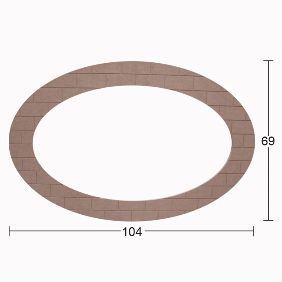 AY181 Brick Patterned Oval Mirror Frame, Mdf Frame