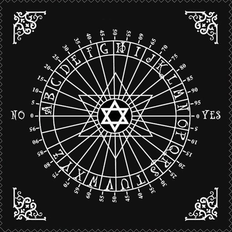 Y1UB Con Lắc Ngôi Sao Năm Cánh Chữ Rune Tarot Bàn Thờ Khăn Trải Bàn Bói Toán Vải Tarot Khăn Trải Bàn