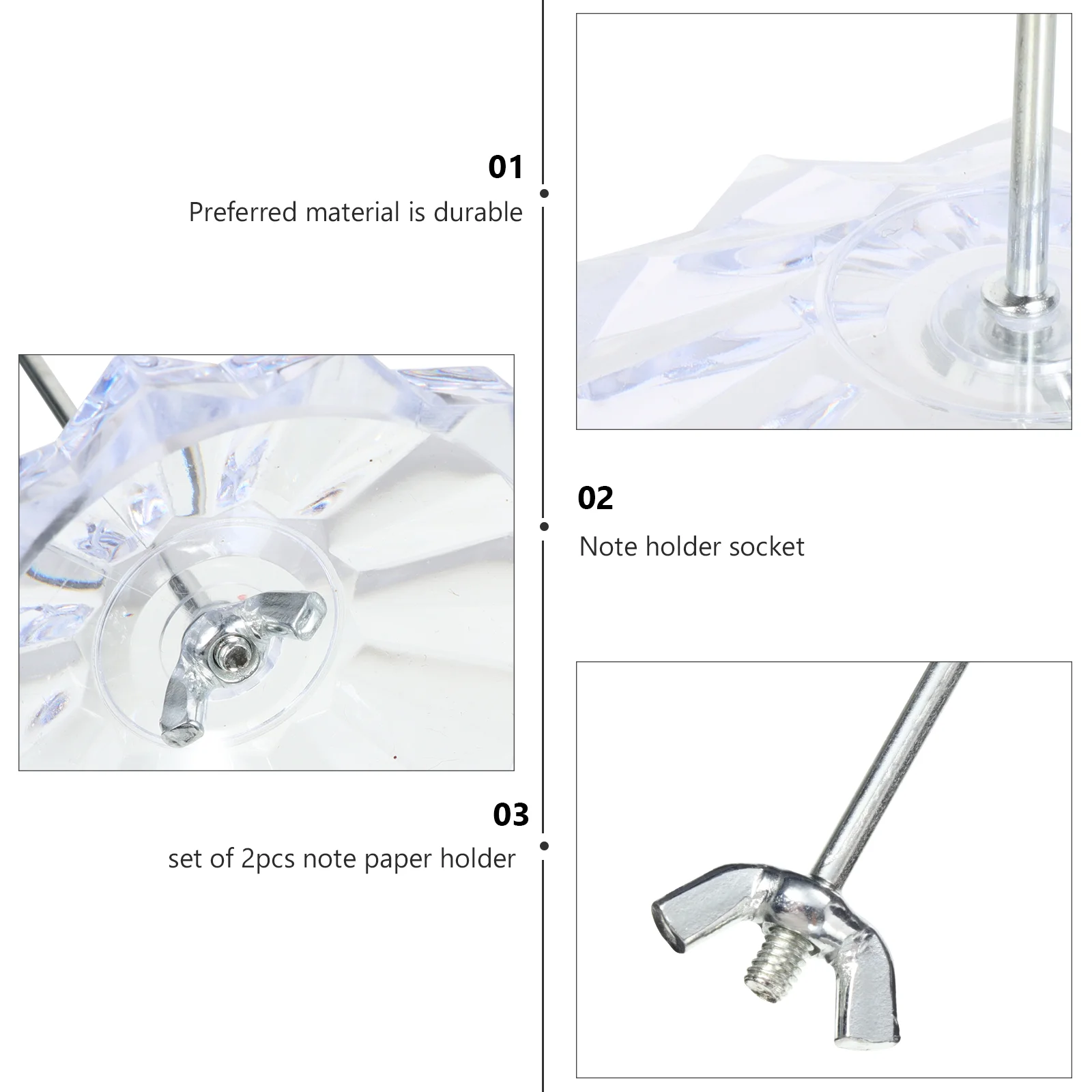 2 Pcs Subpoena Fork Bill Store Checks Receipt Holder Desktop Plastic Spindle Bills