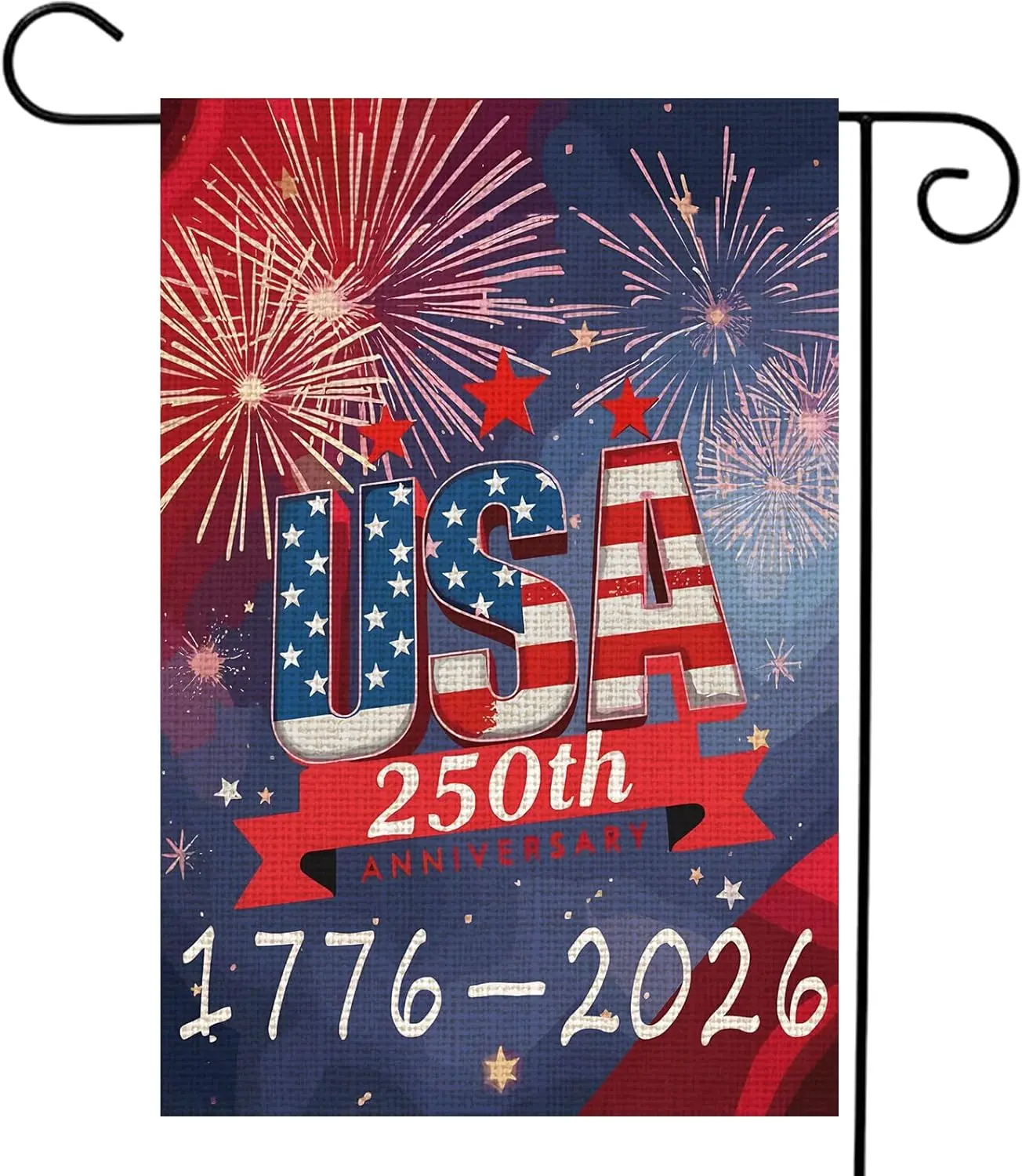 USA 250th Anniversary Flag | 12 x 18 Inch Double-Sided Outdoor American Flag | 1776-2026 250 Year Patriotic Banner for Garde WWP